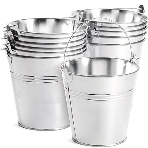 Juvale Galvanized Metal Buckets