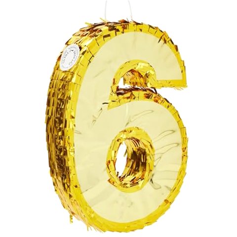 Juvale Gold Foil Number 6 Pinata