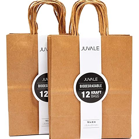 Juvale Kraft Gift Bags with Handles for Party Favors…