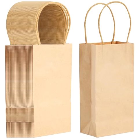 Juvale Mini Brown Gift Bags with Handles