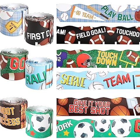 Juvale Sports Bulletin Board Borders for Classroom Decor
