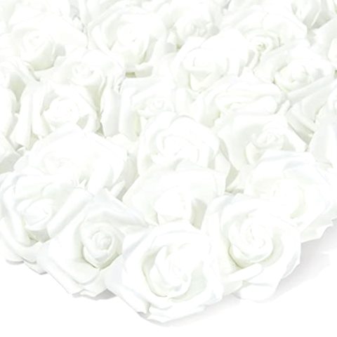 Juvale White Flowers Artificial Roses